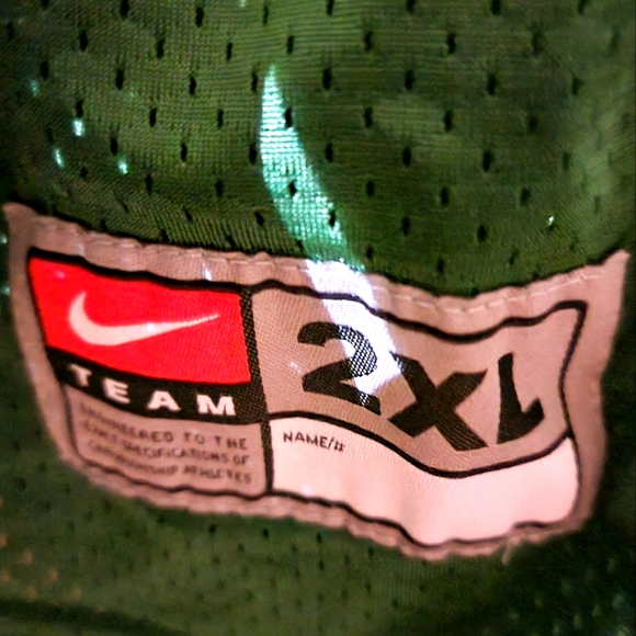 NIKE Crack Back Game Mesh Dk Green White Football Jersey Practice NEW Mens XL - Picture 3 of 3
